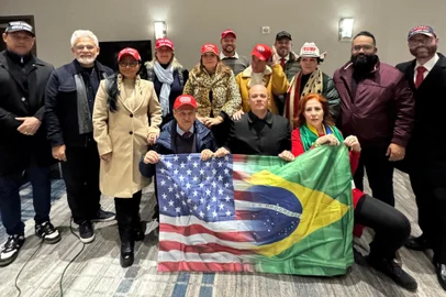 Parte da comitiva brasileira que foi aos EUA para a posse de Donald Trump. Deputados Giovani Cherini, Mauricio Marcon<!-- NICAID(15957614) -->