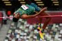 Brazil's Fernando Ferreira competes in the men's high jump qualification during the Tokyo 2020 Olympic Games at the Olympic Stadium in Tokyo on July 30, 2021. (Photo by Ben STANSALL / AFP)<!-- NICAID(14849201) -->
