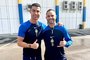 Chimanguinho, atleta de futsal, ao lado de Cristiano Ronaldo