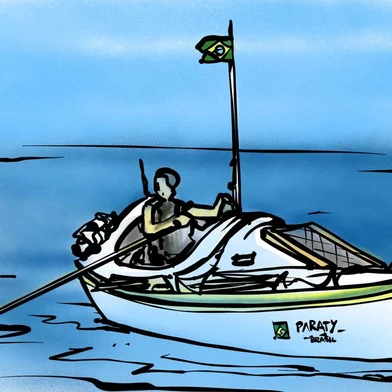 Ilustração de Fábio Panone Lopes para a crônica "Na vida e no mar, a única saída é não ter medo de enfrentar o imprevisível"<!-- NICAID(15818789) -->