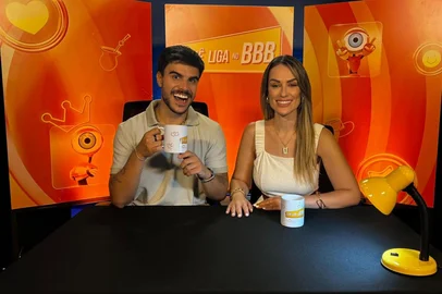 rbs tv / Divulgação Luís Leite e Amanda Souza comandam o Tchê Liga no BBB, da RBS TV<!-- NICAID(16205395) -->