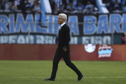 PORTO ALEGRE, RS, BRASIL, 08-08-2026: Grêmio x São Paulo, partida válida pela 22ª rodada do Campeonato Brasileiro 2026. O jogo ocorre na Arena, em Porto Alegre. Foto: Bruno Todeschini/Grupo RBSIndexador: Bruno Todeschini<!-- NICAID(16342965) -->