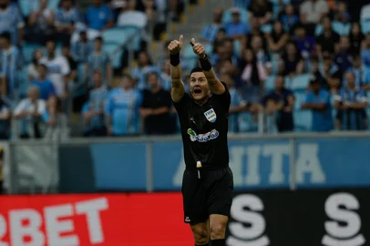 PORTO ALEGRE, RS, BRASIL, 07-02-2026: Jogo entre Grêmio x Novo Hamburgo, na Arena do Grêmio, neste sábado valendo classificação para a semifinal do Campeonato Gaúcho 2026. A partida única é válida pelas quartas de final do campeonato estadual. (Foto: André Ávila/Agência RBS)Indexador: Andre Avila<!-- NICAID(16220903) -->