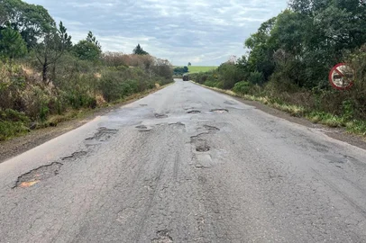 Motoristas reclamam de buracos e falta de sinalização na RS-324, entre Passo Fundo e Pontão<!-- NICAID(16082238) -->