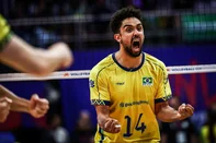 Fernando Cachopa durante jogo da Seleção Brasileira de vôlei<!-- NICAID(16098974) -->