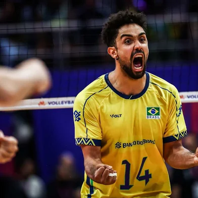 Fernando Cachopa durante jogo da Seleção Brasileira de vôlei<!-- NICAID(16098974) -->