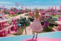 Cenário rosa do filme "Barbie" (2023). Os cenários ficam nos estúdios Warner Bros.,em Los Angeles, nos Estados Unidos<!-- NICAID(15447670) -->