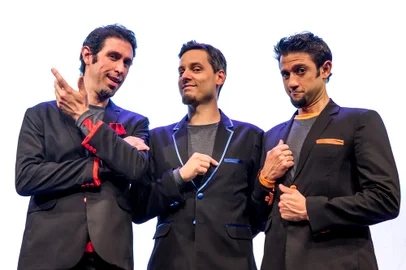 Humoristas Anderson Bizzocchi, Daniel Nascimento e Elidio Sanna forma o trio Barbixas<!-- NICAID(15562430) -->