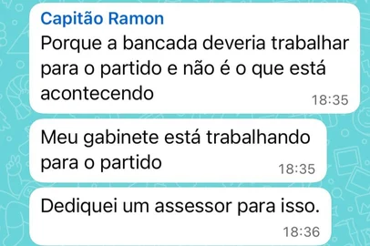 Vereador Capitão Ramon diz que dedicou assessor para atuar para o PL, o que é proibido.<!-- NICAID(16187691) -->