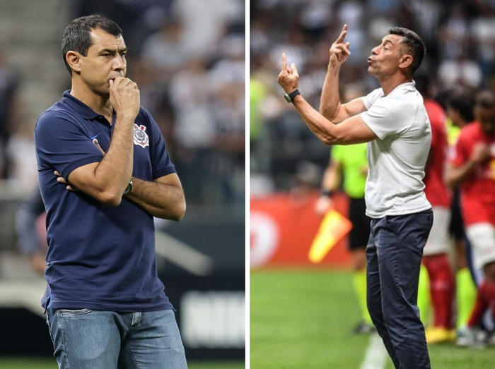Colagem de fotos / Miguel SCHINCARIOL / AFP e Ari Ferreira / Bragantino / Divulgação Colagem de fotos / Miguel SCHINCARIOL / AFP e Ari Ferreira / Bragantino / Divulgação