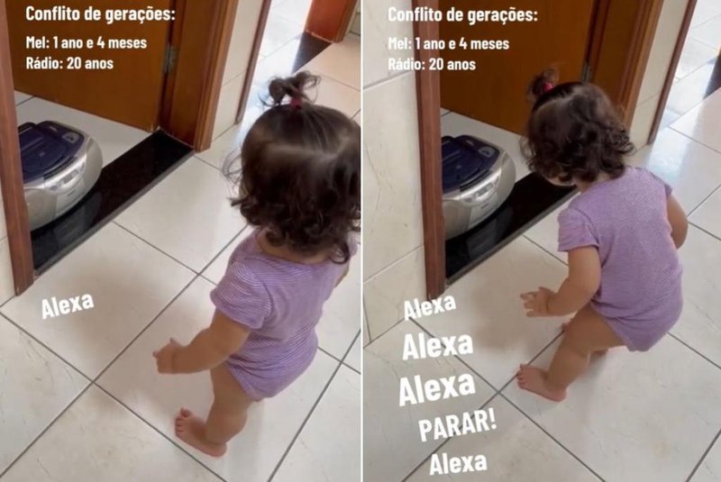 Bebê confunde rádio com Alexa e vídeo viraliza<!-- NICAID(15729955) -->
