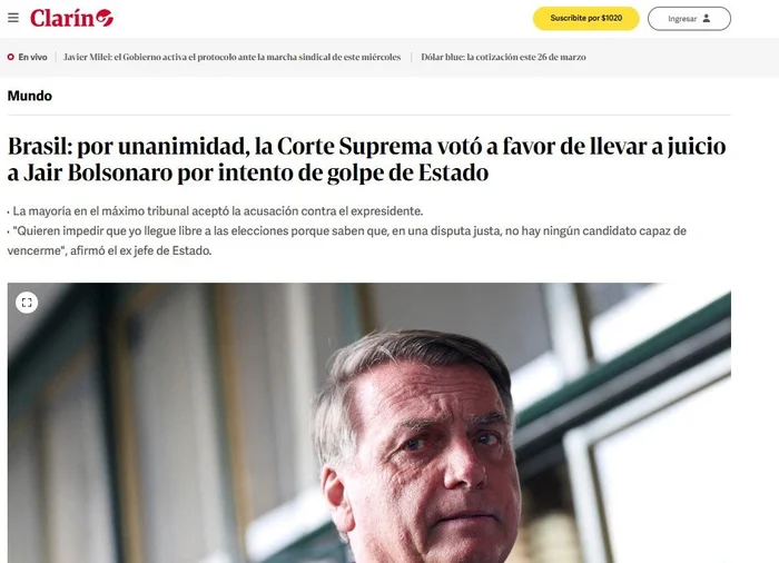 Reprodução / Clarín