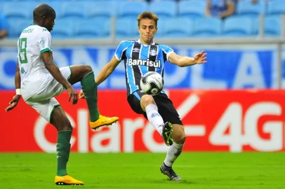 PORTO ALEGRE, RS, BRASIL - 03.04.2016 : Grêmio enfrenta o Juventude pela 13ª rodada do Campeonato Gaúcho, na estádio Arena. Jogador Bressan (FOTO: ANDRÉ ÁVILA/Agência RBS, Editoria Esporte)<!-- NICAID(12115008) -->