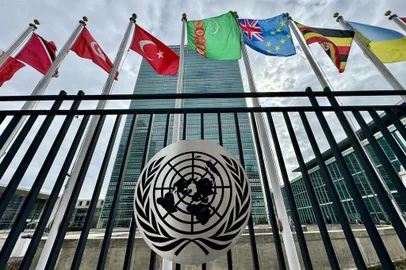 The United Nations headquarters building, in New York City, on March 4, 2024. (Photo by Daniel SLIM / AFP)<!-- NICAID(15703973) -->
