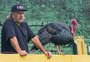 Torcedor do Ypiranga leva um peru ao Colosso da Lagoa para assistir ao jogo contra o Guarany de Bagé