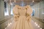 The wedding dress of Diana, Princess of Wales is seen on display at an exhibition entitled 'Royal Style in the Making' at Kensington Palace in London on June 2, 2021. (Photo by JUSTIN TALLIS / AFP)<!-- NICAID(14799726) -->