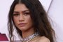 US actress Zendaya arrives at the Oscars on April 25, 2021, at Union Station in Los Angeles. (Photo by Chris Pizzello / POOL / AFP)<!-- NICAID(14766486) -->