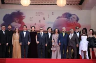 Actor Roberio Diogenes, Dutch co-Producer Erik Glijnis, Brazilian director Kleber Mendonca Filho, Brazilian actor and producer Wagner Moura, Brazilian actress Maria Fernanda Candido, Brazilian actor Gabriel Leone, Brazilian producer Fred Burle, Brazilian actress Alice Carvalho, Actor Carlos Francisco, Roney Villela, Portuguese actress Isabel Zuaa and Brazilian actress Hermila Guedes arrive for the screening of the film "O Agente Secreto" (The Secret Agent) at the 78th edition of the Cannes Film Festival in Cannes, southern France, on May 18, 2025. (Photo by Valery HACHE / AFP)Editoria: ACELocal: CannesIndexador: VALERY HACHESecao: cinemaFonte: AFPFotógrafo: STF<!-- NICAID(16040334) -->