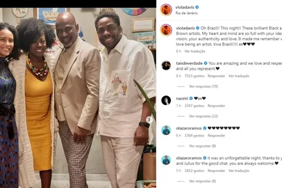 Viola Davis visita Taís Araújo em sua casa
