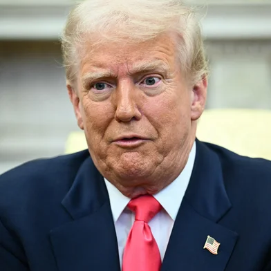 US President Donald Trump speaks during a meeting with Irish Prime Minister Micheal Martin in the Oval Office of the White House in Washington, DC, on March 12, 2025. (Photo by Mandel NGAN / AFP)<!-- NICAID(15994824) -->