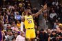 Phoenix Suns v Los Angeles LakersPALM SPRINGS, CA - OCTOBER 19: LeBron James #23 of the Los Angeles Lakers looks on during the game against the Phoenix Suns on October 19, 2023 at the Acrisure Arena in Palm Springs, California. NOTE TO USER: User expressly acknowledges and agrees that, by downloading and/or using this Photograph, user is consenting to the terms and conditions of the Getty Images License Agreement. Mandatory Copyright Notice: Copyright 2023 NBAE   Adam Pantozzi/NBAE via Getty Images/AFP (Photo by Adam Pantozzi / NBAE / Getty Images / Getty Images via AFP)Editoria: SPOLocal: Palm SpringsIndexador: ADAM PANTOZZISecao: basketballFonte: NBAE / Getty ImagesFotógrafo: CONTRIBUTOR<!-- NICAID(15574778) -->