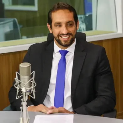O diretor-presidente da Codevasf, Marcelo Andrade Moreira Pinto, participa do programa Voz do Brasil