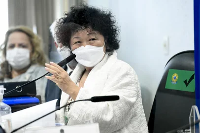Nise Yamaguchi na CPI da CovidFoto: Jefferson Rudy/AgÃªncia Senado<!-- NICAID(14797731) -->