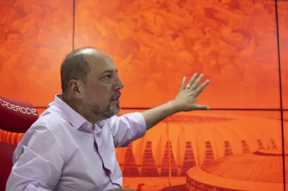 PORTO ALEGRE, RS, BRASIL, 21.12.2023: Entrevista com o presidente do Internacional Alessandro Barcellos. Foto: Camila Hermes/Agencia RBS<!-- NICAID(15632316) -->