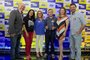 PSDB de Caxias do Sul na convenção estadual do partido. Na foto: Olmir Cadore, Marisol Santos, Paula Ioris, Adiló Didomenico, Tatiane Frizzo e Neri, o Carteiro<!-- NICAID(15582597) -->