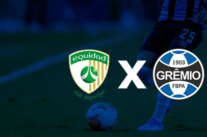 futebol , escudos , montagem , copa sul-americana , la equidad , grêmio<!-- NICAID(14790847) -->