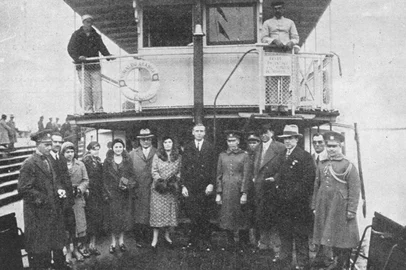 Inauguração do vapor Osvaldo Aranha, da Companhia de Navegação ArntFoto de 1931<!-- NICAID(15988988) -->