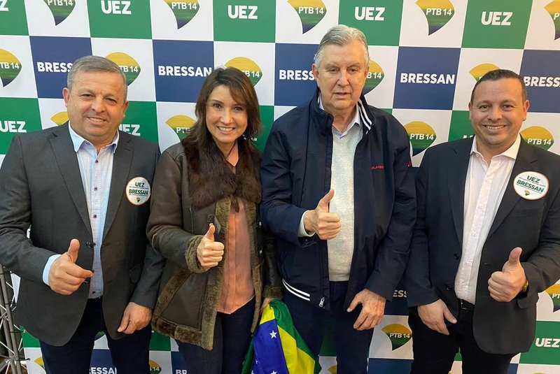 Lançamento da pré-candidatura de Adriano Bressan e Velocino Uez, com a presença de Luis Carlos Heinze e Comandante Nádia.<!-- NICAID(15149415) -->