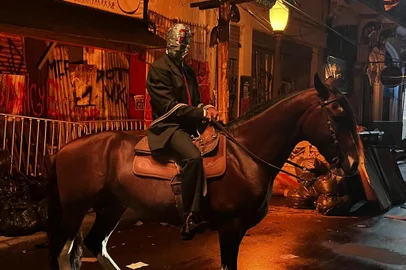 Bastidores da gravação de comercial sobre a estreia de Batman no streaming, feito em Porto Alegre. Exclusivo para coluna Ticiano Osório<!-- NICAID(15071954) -->