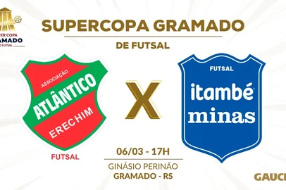 atlântico, minas, futsal, supercopa gramado