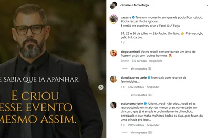 Palestras ocorre em julho, reunindo nomes como Nelson Freitas e Italo Marsili para debater paternidade, saúde e espiritualidade<!-- NICAID(16270690) -->