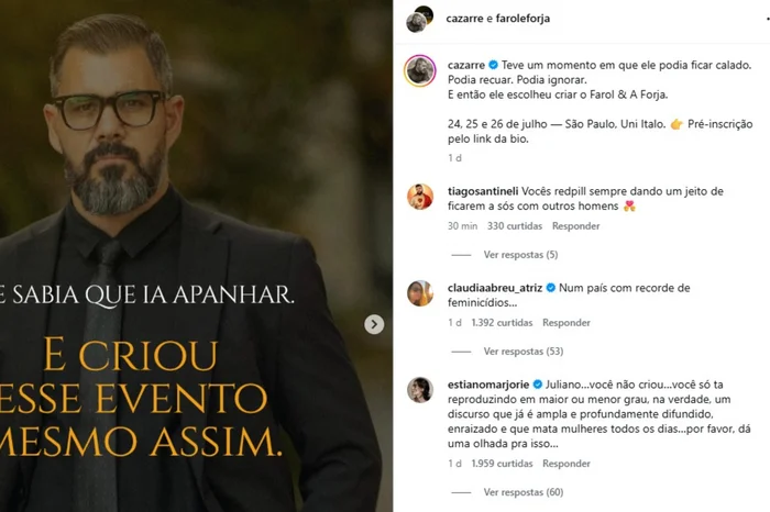 Instagram: @cazarre / Reprodução Instagram: @cazarre / Reprodução