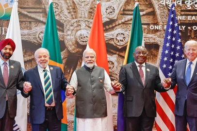 09.09.2023 - Presidente da RepÃºblica, Luiz InÃ¡cio Lula da Silva, durante a abertura da CÃºpula do G20 â SessÃ£o I: âUma Terraâ, no Bharat Mandapam, 2Â° andar, PlenÃ¡rio da CÃºpula.  Nova Delhi - Ãndia. Foto: Ricardo Stuckert / PR<!-- NICAID(15536089) -->