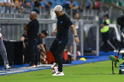 Porto Alegre, RS, Brasil — Campeonato Gaúcho 2026.Grêmio e São Luiz se enfrentam na Arena do Grêmio, em Porto Alegre, em partida válida por mais uma rodada do Gauchão 2026Indexador: jeff botega<!-- NICAID(16206123) -->