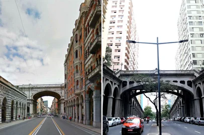 A pedido de Andre MagsMontagem Viaduto Otávio Rocha e Ponte Monumentale. Montagem sobre fotos Guia di Genova/ Divulgação / Fernando Gomes / Agencia RBS<!-- NICAID(15190287) -->