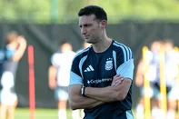 Argentina's head coach Lionel Scaloni takes part in a training session at Sporting KC Training Centre in Kansas City on July 12, 2026, during the 2026 World Cup football tournament. (Photo by JUAN MABROMATA / AFP)<!-- NICAID(16326023) -->
