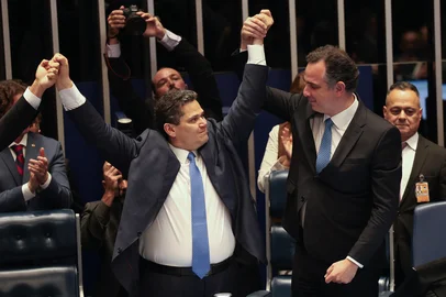 Brasília-DF 01/02/2025 Senador Davi Alcolumbre foi eleito novo presidente do Senado Nacional. Foto Antônio Cruz/ Agência Brasil<!-- NICAID(15967085) -->