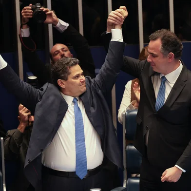 Brasília-DF 01/02/2025 Senador Davi Alcolumbre foi eleito novo presidente do Senado Nacional. Foto Antônio Cruz/ Agência Brasil<!-- NICAID(15967085) -->