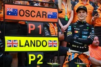 MIAMI, FLORIDA - MAY 04: Race winner Oscar Piastri of Australia and McLaren and the McLaren team celebrate during the F1 Grand Prix of Miami at Miami International Autodrome on May 04, 2025 in Miami, Florida.   Hector Vivas/Getty Images/AFP (Photo by Hector Vivas / GETTY IMAGES NORTH AMERICA / Getty Images via AFP)<!-- NICAID(16035254) -->