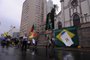 CAXIAS DO SUL, RS, BRASIL, 07/09/2019 - Desfile de 7 de setembro em Caxias do Sul iniciou com chuva. No final teve confusão. (Marcelo Casagrande/Agência RBS)<!-- NICAID(14239904) -->