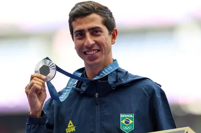 Caio Bonfim medalha de prata, marcha atlética. Foto: Wagner Carmo/CBAT/Divulgação<!-- NICAID(15830888) -->
