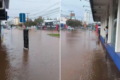 TAPEJARA, RS, BRASIL - 03/03/2026 - Moradores de Tapejara, no norte do estado, foram surpreendidos com uma chuva intensa na tarde desta terça-feira (3) (Foto: Henrique Seben/Arquivo pessoal)<!-- NICAID(16237567) -->