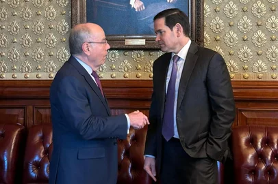 WASHINGTON, DC, ESTADOS UNIDOS, 16-10-2025: Reunião entre o ministro das relações exteriores do Brasil, Mauro Vieira, e o secretário de estado americano, Marco Rubio. Foto: Embaixada do Brasil em Washington/Divulgação<!-- NICAID(16148181) -->