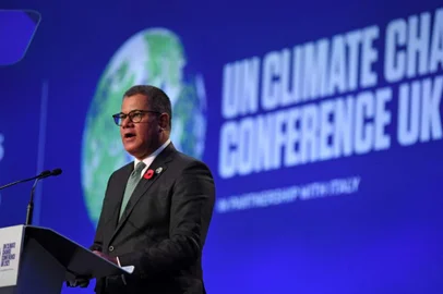 Britain's President for COP26 Alok Sharma makes his opening speech at The Procedural Opening of the COP26 UN Climate Change Conference in Glasgow, Scotland on October 31, 2021, the first day of the conference. - COP26, running from Sunday to November 12 in Glasgow will be the biggest climate conference since the 2015 Paris summit and is seen as crucial in setting worldwide emission targets to slow global warming, as well as firming up other key commitments. (Photo by DANIEL LEAL-OLIVAS / AFP)<!-- NICAID(14929195) -->