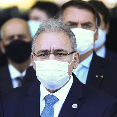 Reunião de Jair Bolsonaro com representantes dos Poderes sobre pandemia. Marcelo Queiroga<!-- NICAID(14741890) -->