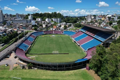 Caxias do Sul, RS, Brasil - Especial Gauchão 2026. Estádio Francisco Stédille, o Centenário, da Sociedade Esportiva Caxias, a Ser Caxias.<!-- NICAID(16206686) -->